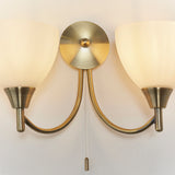 ENDON Alton 2Lt Wall Light - Antique Brass