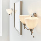 ENDON Alton 2Lt Wall Light - Satin Chrome