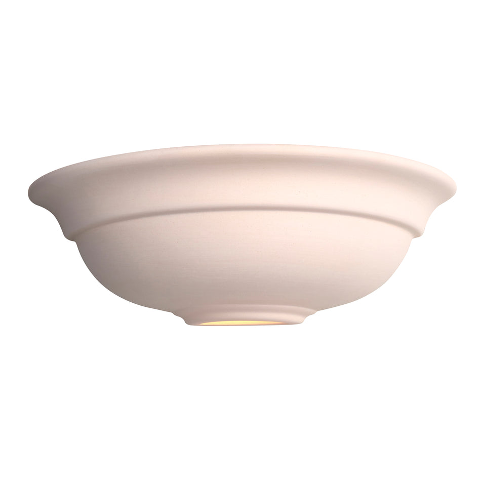 Hillside Ceramic Wall Light - Uplighter, Unglazed, Paintable