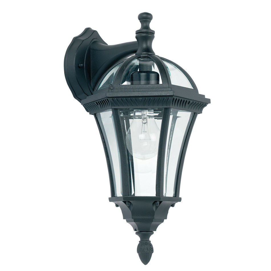Drayton Outdoor IP44 Wall Light - Matt Black Aluminium Lantern