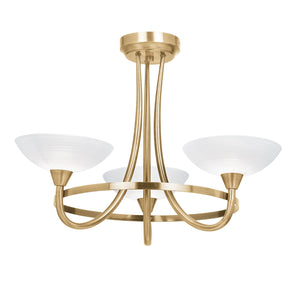 ENDON Cagney 3Lt Semi Flush - Antique Brass