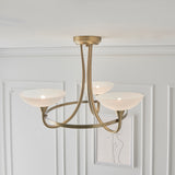 ENDON Cagney 3Lt Semi Flush - Antique Brass