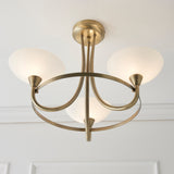 ENDON Cagney 3Lt Semi Flush - Antique Brass