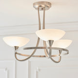 ENDON Cagney 3Lt Semi Flush - Satin Chrome