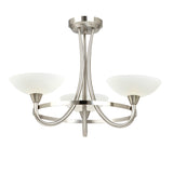 ENDON Cagney 3Lt Semi Flush - Satin Chrome