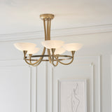 ENDON Cagney 5Lt Semi Flush - Antique Brass