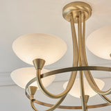 ENDON Cagney 5Lt Semi Flush - Antique Brass