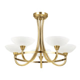 ENDON Cagney 5Lt Semi Flush - Antique Brass