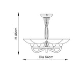 ENDON Cagney 5Lt Semi Flush - Satin Chrome