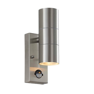 ENDON Canon PIR 2Lt Wall Light - Polished Stainless Steel