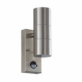 ENDON Canon PIR 2Lt Wall Light - Polished Stainless Steel