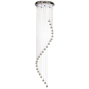 SEARCHLIGHT HALLWAY 5Lt Multi - Drop Pendant - Chrome Metal & Glass