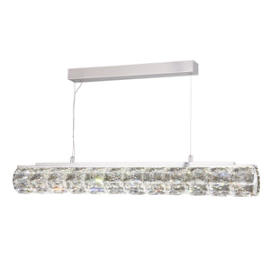 SEARCHLIGHT REMY Bar Pendant - Chrome Metal & Clear Crystal Glass