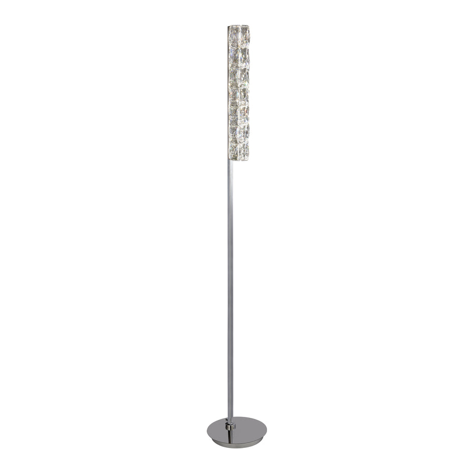 REMY Floor Lamp - Chrome Metal & Clear Crystal Glass