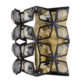 SEARCHLIGHT IRIS Wall Light - Black Metal, Satin Brass & Crystal