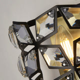 SEARCHLIGHT IRIS Wall Light - Black Metal, Satin Brass & Crystal