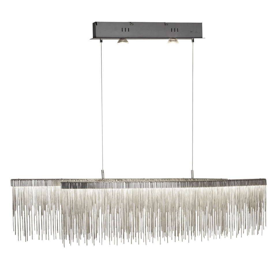 MEMPHIS Bar Pendant - Satin Silver & Chrome Metal