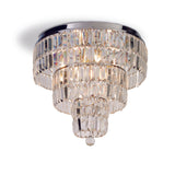 SEARCHLIGHT EMPIRE 6Lt Flush - Chrome Metal & Clear Crystal