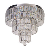 SEARCHLIGHT EMPIRE 6Lt Flush - Chrome Metal & Clear Crystal