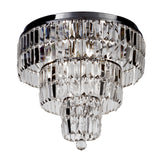 SEARCHLIGHT EMPIRE 6Lt Flush - Chrome Metal & Clear Crystal