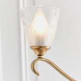 INTERIORS 1900 Columbia Brass 3Lt Pendant & Deco Glass - Antique Brass