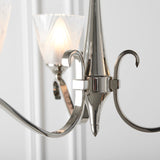 INTERIORS 1900 Columbia Nickel 3Lt Pendant & Deco Glass - Polished Nickel