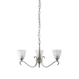 INTERIORS 1900 Columbia Nickel 3Lt Pendant & Deco Glass - Polished Nickel