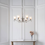 ENDON Columbia brass 6lt pendant & deco glass