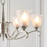 ENDON Columbia brass 6lt pendant & deco glass