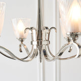 ENDON Columbia brass 6lt pendant & deco glass