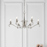 ENDON Columbia brass 6lt pendant & deco glass