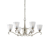 ENDON Columbia brass 6lt pendant & deco glass