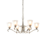 ENDON Columbia brass 6lt pendant & deco glass