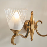 INTERIORS 1900 Columbia Brass Twin Wall & Deco Glass - Antique Brass