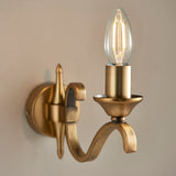 INTERIORS 1900 Columbia Brass Single Wall & Deco Glass - Antique Brass