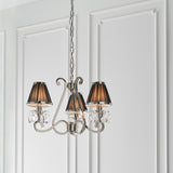 INTERIORS 1900 Oksana Nickel 3Lt Pendant & Black Shades