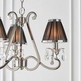 INTERIORS 1900 Oksana Nickel 3Lt Pendant & Black Shades