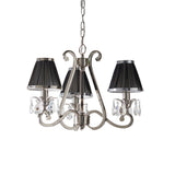 INTERIORS 1900 Oksana Nickel 3Lt Pendant & Black Shades