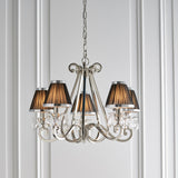 INTERIORS 1900 Oksana Nickel 5Lt Pendant & Black Shades