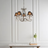 INTERIORS 1900 Oksana Nickel 5Lt Pendant & Black Shades