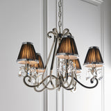 INTERIORS 1900 Oksana Nickel 5Lt Pendant & Black Shades