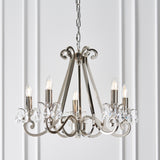 INTERIORS 1900 Oksana Nickel 5Lt Pendant & Black Shades