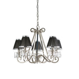 INTERIORS 1900 Oksana Nickel 5Lt Pendant & Black Shades