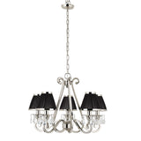 INTERIORS 1900 Oksana Nickel 5Lt Pendant & Black Shades