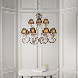 INTERIORS 1900 Oksana Nickel 12Lt Pendant & Black Shades