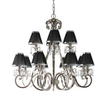 INTERIORS 1900 Oksana Nickel 12Lt Pendant & Black Shades