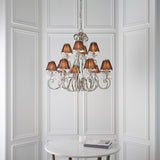 INTERIORS 1900 Oksana Nickel 12Lt Pendant & Chocolate Shades