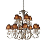 INTERIORS 1900 Oksana Nickel 12Lt Pendant & Chocolate Shades