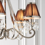 INTERIORS 1900 Oksana Nickel 5Lt Pendant & Chocolate Shades