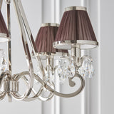 INTERIORS 1900 Oksana Nickel 5Lt Pendant & Chocolate Shades